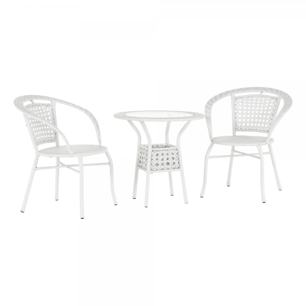 Kvalitné záhradné sedenie  | Materiál: umelý ratan/oceľ/tvrdené sklo